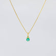 Set Cadena Veneciana + Dije Senciillo Redondo Esmeralda 6 Pts / 1 g / 17 3/4 in Oro Amarillo 18K