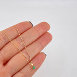 Set Cadena Veneciana + Dije Sencillo Redondo Esmeralda 18 Pts / 1.05 g / 17 3/4 in Oro Amarillo 18K