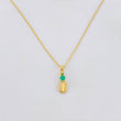 Set Cadena Veneciana + Dije Grano Cafe Esmeralda 3 Pts / 1 g / 17 3/4 in Oro Amarillo 18K