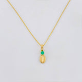 Set Cadena Veneciana + Dije Grano Cafe Esmeralda3 Pts / 1.05 g / 17 3/4 in Oro Amarillo 18K