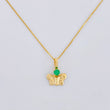 Set Cadena Veneciana + Dije Mariposa Esmeralda 6 Pts / 1.15 g / 17 3/4 in Oro Amarillo 18K