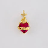 Sacred Heart of Jesus Pendant 1.3g / 1/2 in 18K Yellow Gold