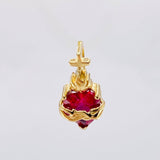 Sacred Heart of Jesus Pendant 1.25g / 1/2 in 18K Yellow Gold