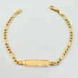 Pulso Figaro Placa 5.8gr / 8 in / 3.9mm Oro Amarillo +1 18K *