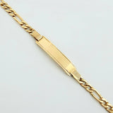 Pulso Figaro Placa 5.85gr / 8 1/4 in / 3.9mm Oro Amarillo 18K