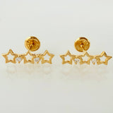 Topos Trío Estrellas 1.1gr / 3/4 in / Oro Amarillo 18K
