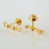 Topos Trío Estrellas 1.15gr / 3/4 in / Oro Amarillo 18K