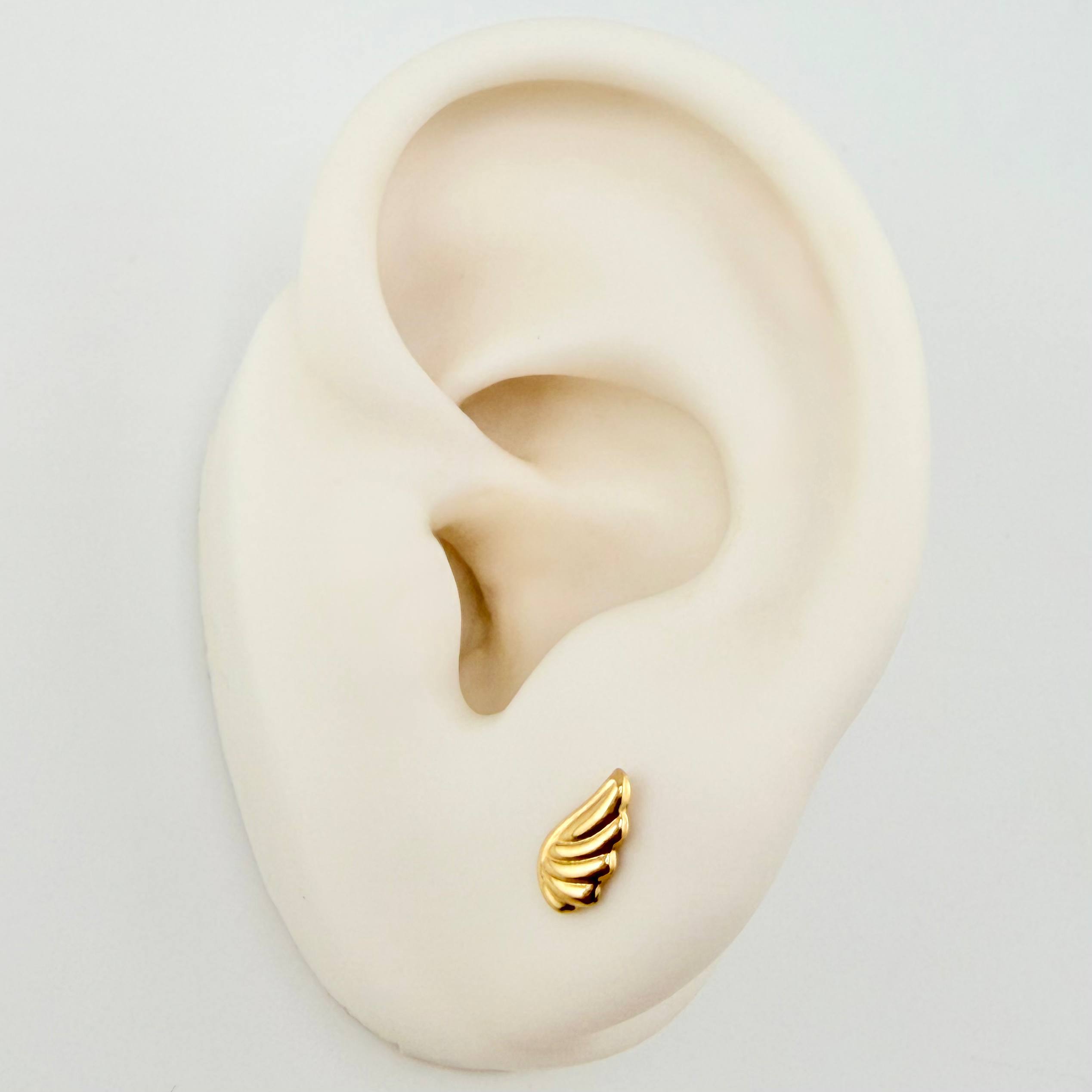 Topo Único Ala 0.35gr / 11mm Oro Amarillo 18K