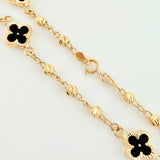 Pulso Trebol Espiga Diamantado 3.3gr / 7 1/4 in / 3mm Oro Amarillo Nac.Esp. 18K