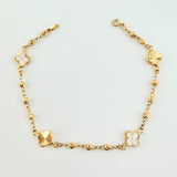 Pulso Trebol Espiga Diamantado 3.3gr / 7 1/4 in / 3mm Oro Amarillo Nac.Esp. 18K