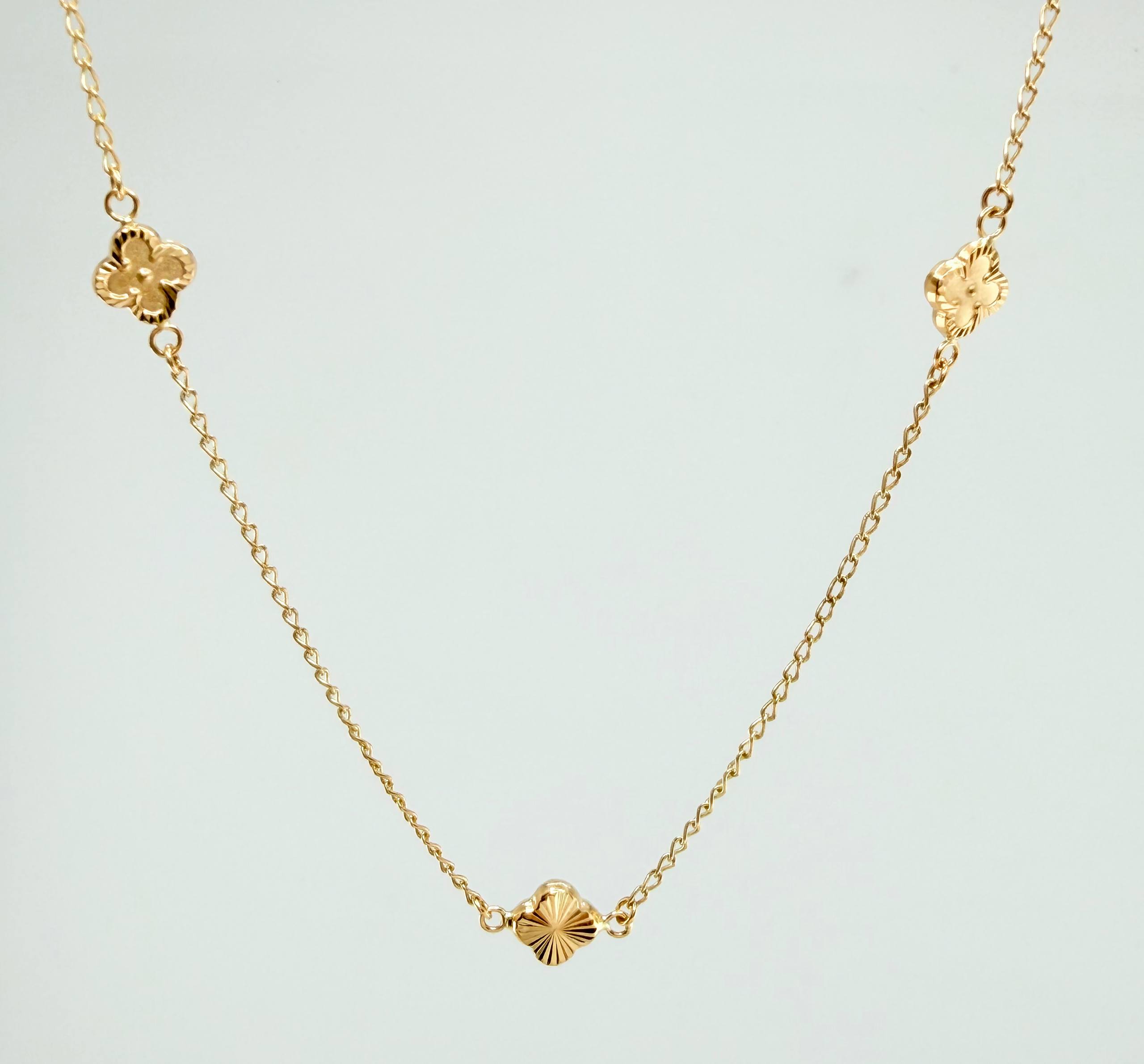 Cadena Trebol Espiga 3.85gr / 45cm / 1.4mm Oro Amarillo Nac.Esp. 18K ©