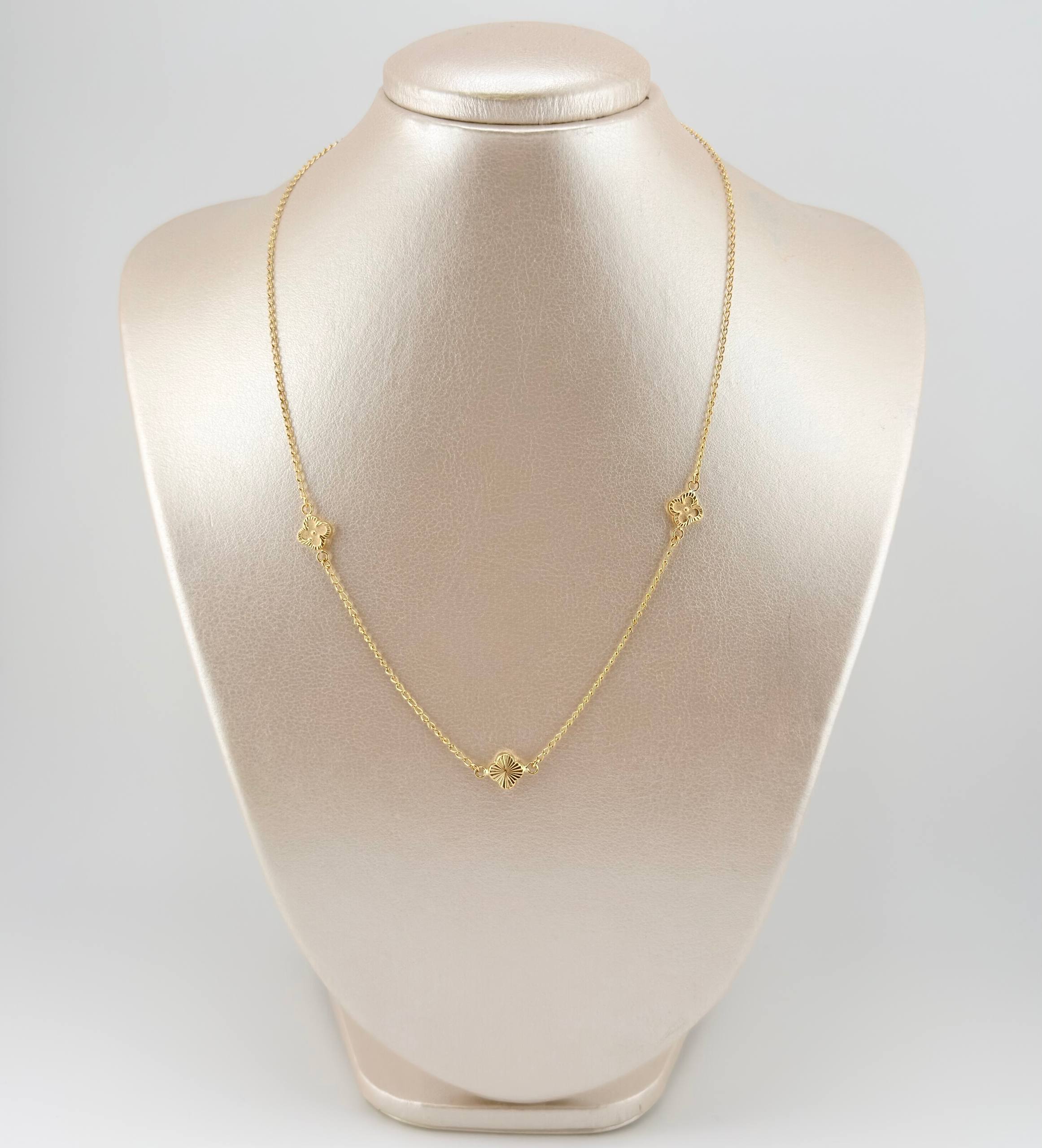 Cadena Trebol Espiga 3.85gr / 45cm / 1.4mm Oro Amarillo Nac.Esp. 18K ©