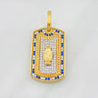 Pendant Medal Miraculous Virgin 6.9g / 1 1/2 in Two-tone Yellow White Gold 18K