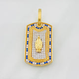 Pendant Medal Miraculous Virgin 6.9g / 1 1/2 in Two-tone Yellow White Gold 18K