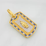 Pendant Medal Miraculous Virgin 6.9g / 1 1/2 in Two-tone Yellow White Gold 18K