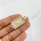 Pendant Medal Miraculous Virgin 6.9g / 1 1/2 in Two-tone Yellow White Gold 18K