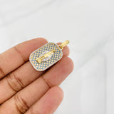 Pendant Medal Miraculous Virgin 6g / 1 1/2 in Two-tone Yellow White Gold 18K