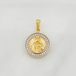 Pendant Virgin of Carmen Medal 2.75g / 3/4 in Two-Tone Yellow White Gold 18K