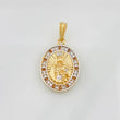 Dije Medalla Virgen del Carmen 3.05g / 1 in Dos Oros Amarillo Blanco 18K