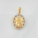 Dije Medalla Virgen del Carmen 3.05g / 1 in Dos Oros Amarillo Blanco 18K