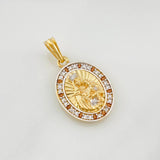 Dije Medalla Virgen del Carmen 3.05g / 1 in Dos Oros Amarillo Blanco 18K