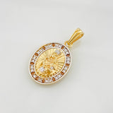 Dije Medalla Virgen del Carmen 3.05g / 1 in Dos Oros Amarillo Blanco 18K