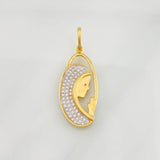 Dije Rostro Virgen Maria 2.6g / 1 1/2 in Dos Oros Amarillo Blanco 18K