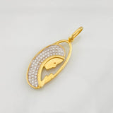 Dije Rostro Virgen Maria 2.6g / 1 1/2 in Dos Oros Amarillo Blanco 18K