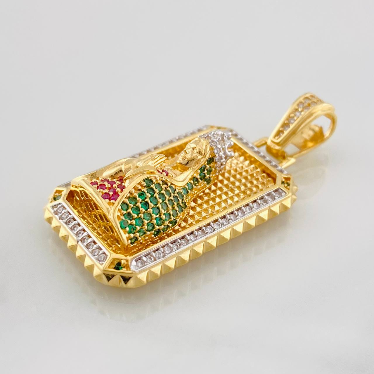 Dije Medalla Virgen Guadalupe 11.35g / 1 1/4 in Dos Oros Amarillo Blanco 18K