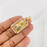 Dije Medalla Virgen Guadalupe 11.35g / 1 1/4 in Dos Oros Amarillo Blanco 18K