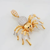 Dije Araña 4.9g / 1 1/4 in Dos Oros Blanco Rosa 18K