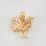 Dije Gallo 2.85g / 3/4 in Dos Oros Blanco Rosa 18K