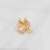 Dije Gallo 2.85g / 3/4 in Dos Oros Blanco Rosa 18K