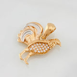 Dije Gallo 2.85g / 3/4 in Dos Oros Blanco Rosa 18K