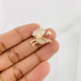 Dije Gallo 2.85g / 3/4 in Dos Oros Blanco Rosa 18K