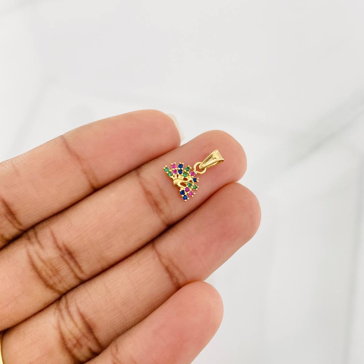 Dije Pavo Real 0.5g / 1/2 in Oro Amarillo 18K