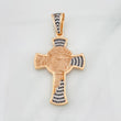 Dije Cruz Cristo 14.8g / 2 1/2 in Dos Oros Blanco Rosa 18K