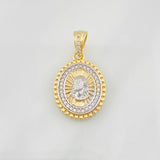 Dije Medalla Rostro Cristo 2.8g / 1 in Dos Oros Amarillo Blanco 18K