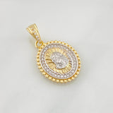 Dije Medalla Rostro Cristo 2.8g / 1 in Dos Oros Amarillo Blanco 18K