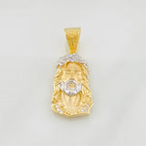 Dije Rostro Cristo 3.45g / 1 1/4 in Dos Oros Amarillo Blanco 18K