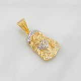 Dije Rostro Cristo 3.45g / 1 1/4 in Dos Oros Amarillo Blanco 18K