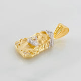 Dije Rostro Cristo 3.45g / 1 1/4 in Dos Oros Amarillo Blanco 18K