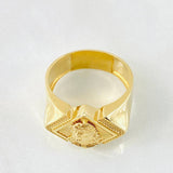 Jesus Face Rhombus Ring 5.65gr / T10 1/4 / 18K Yellow Gold *