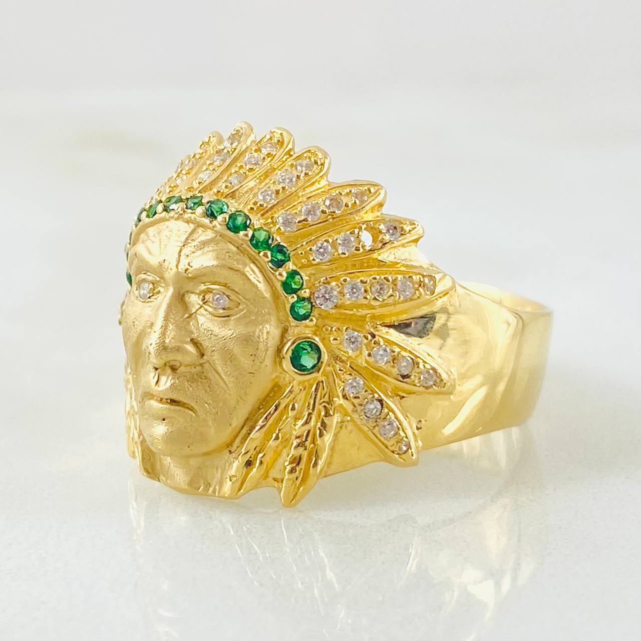 Indian Ring 10gr / Size 11 3/4 / 18K Gold