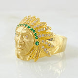 Indian Ring 10gr / Size 11 3/4 / 18K Gold