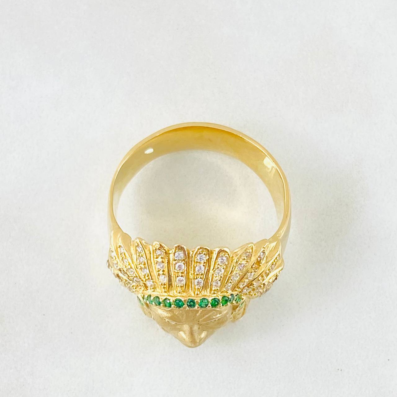 Indian Ring 10gr / Size 11 3/4 / 18K Gold