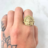 Indian Ring 10gr / Size 11 3/4 / 18K Gold
