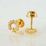 Topos Aro Semi Estrellado 0.65gr / 6mm Oro Amarillo 18K