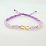 Woven Lilac Bracelet Yellow Gold 18K Infinity Pendant