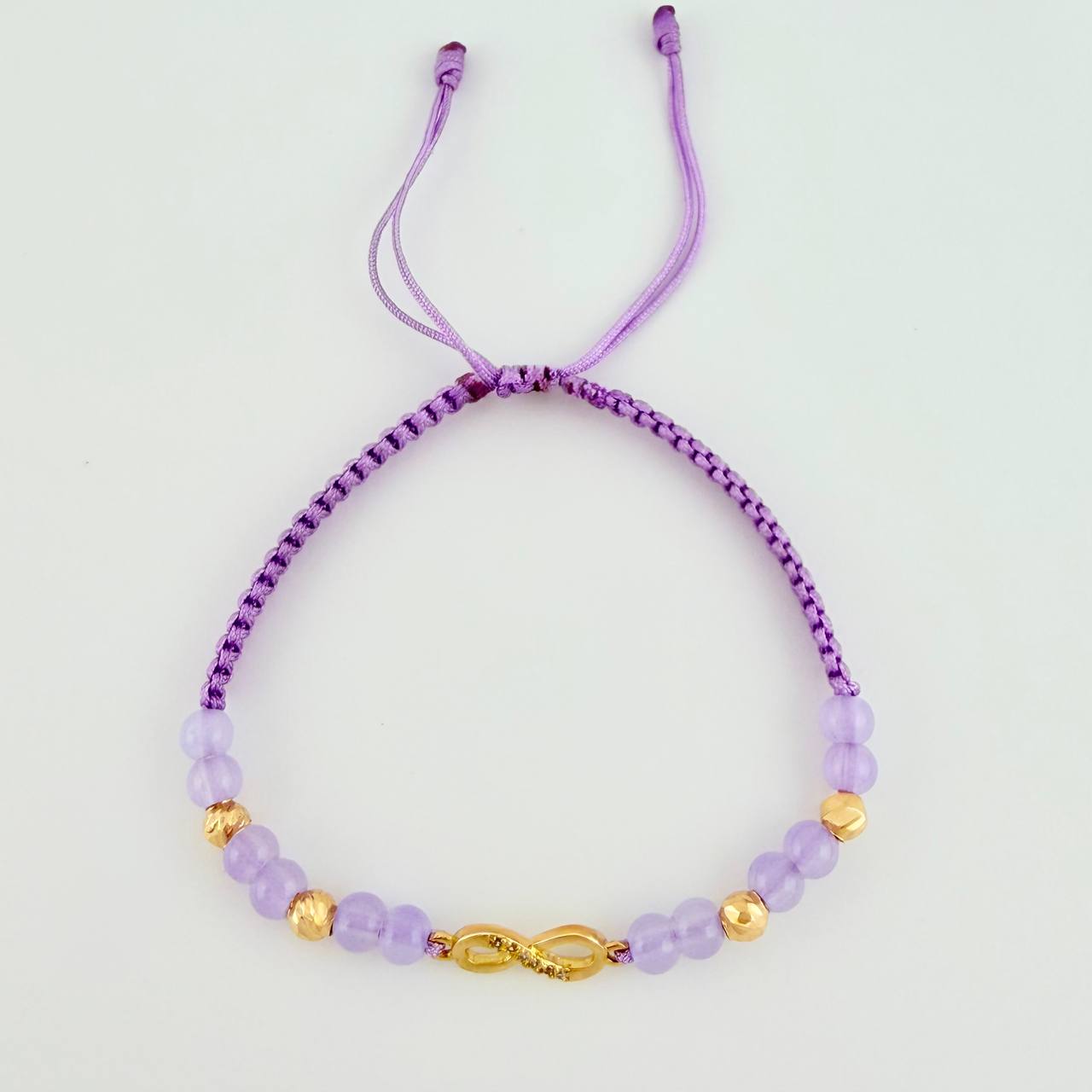 Woven Lilac Bracelet Yellow Gold 18K Infinity Pendant